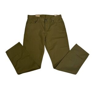 Levis Middy Straight Pants Mens 29x30 Olive Green‎ Cotton Twill A46901886 NWT